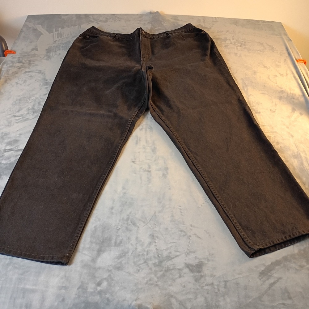 Route 66 Relaxed Fit Black Jeans Womens 22A High Rise Straight Leg 100% Cotton